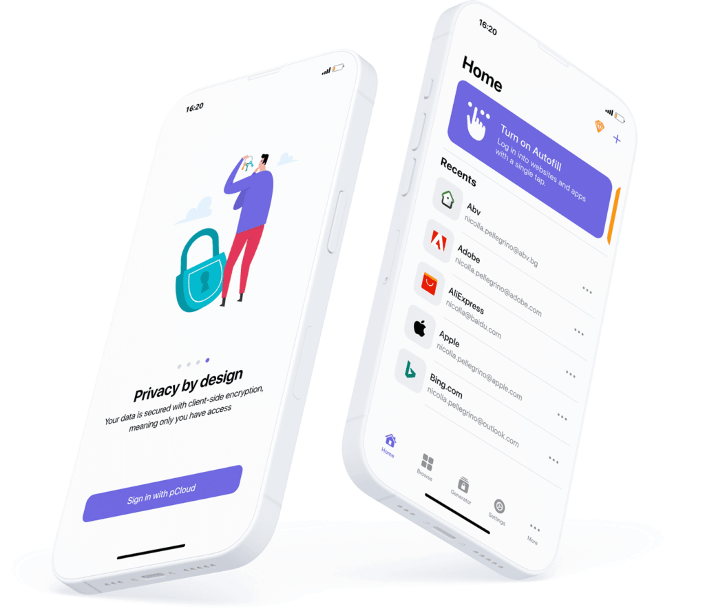 pCloud Passのスマートフォン用公式デモ画像